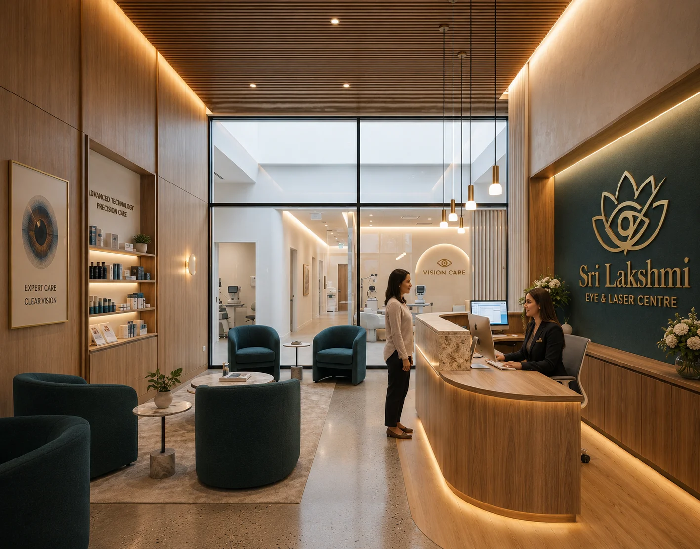 Sri Lakshmi Eye & Laser Centre - Best eye clinic in Guwahati & Northeast India with modern interior layout